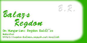 balazs regdon business card